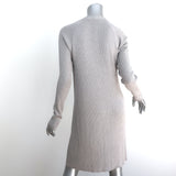 Max Mara Cardigan Sweater Light Gray Ribbed Knit Size Medium
