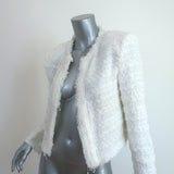 IRO Moana Tweed Jacket White Cotton-Blend Size 36
