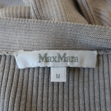Max Mara Cardigan Sweater Light Gray Ribbed Knit Size Medium