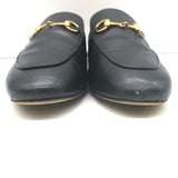 Gucci Princetown Horsebit Mules Black Leather Size 37