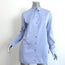 T by Alexander Wang Embroidered-Logo Button Down Shirt Blue Cotton Size Small