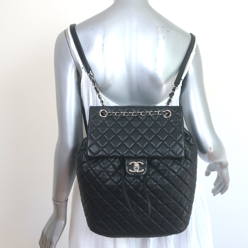 chanel black quilted leather large backpack Chanel Urban Spirit Large Backpack Black Quilted Leather – Celebrity Owned