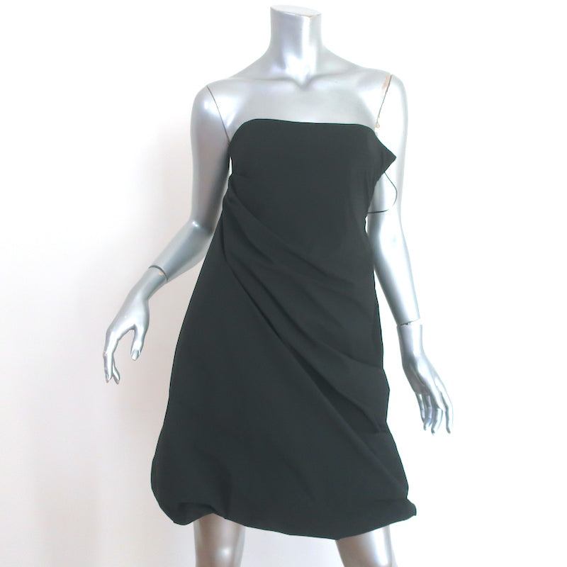 Jil Sander Draped Strapless Dress Black Polyester Size 34 NEW Celebrity Owned Jil Sander Draped Strapless Dress Black Polyester Size 34 NEW Celebrity Owned