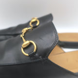 Gucci Princetown Horsebit Mules Black Leather Size 37