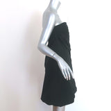 Jil Sander Draped Strapless Dress Black Polyester Size 34 NEW