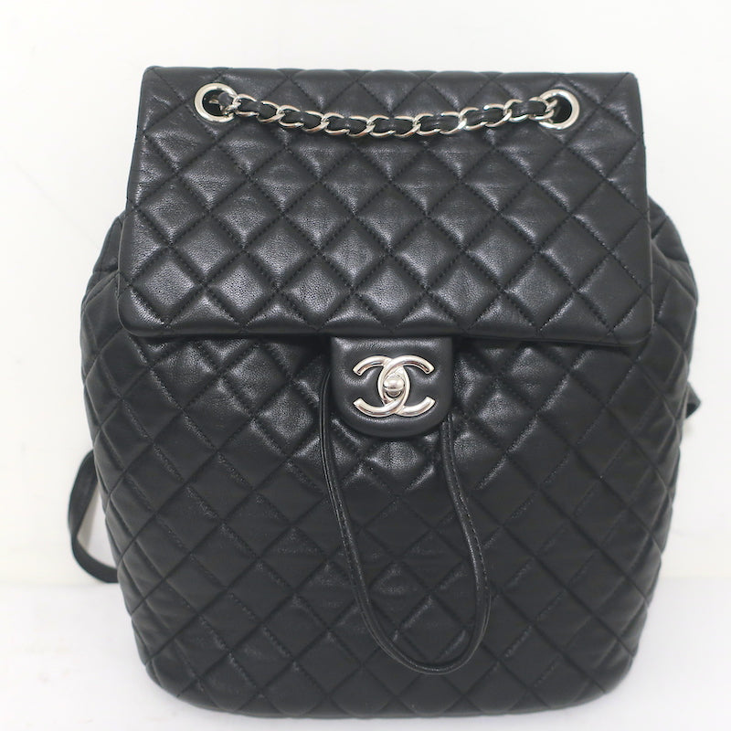chanel black quilted leather backpack Chanel Urban Spirit Large Backpack Black Quilted Leather – Celebrity Owned