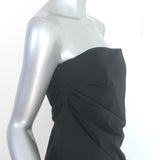 Jil Sander Draped Strapless Dress Black Polyester Size 34 NEW