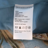 Zimmermann Chintz Tie-Back Midi Dress Blue Floral Print Ramie Size 1