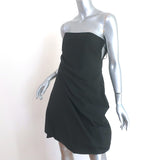 Jil Sander Draped Strapless Dress Black Polyester Size 34 NEW