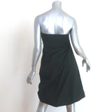 Jil Sander Draped Strapless Dress Black Polyester Size 34 NEW