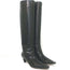 Khaite Davis Knee High Kitten Heel Boots Black Leather Size 38.5