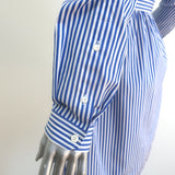 Prada Pop Stripe Shirtdress Blue/White Cotton Size 40 Long Sleeve Mini Dress