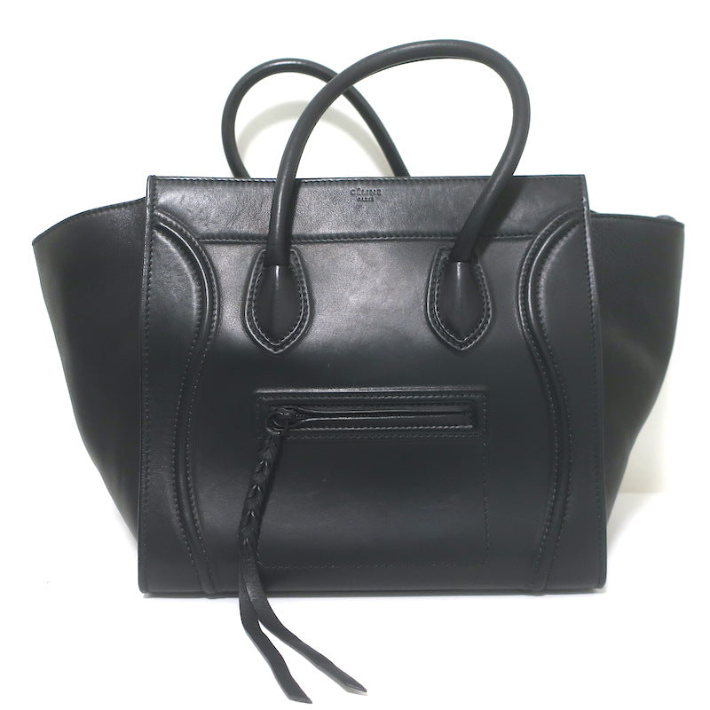 Celine Medium Phantom Luggage Tote Black Calfskin Leather