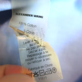 T by Alexander Wang Embroidered-Logo Button Down Shirt Blue Cotton Size Small