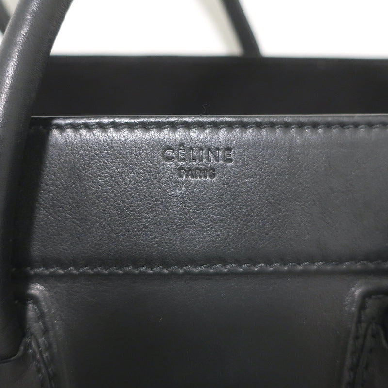 Celine Medium Phantom Luggage Tote Black Calfskin Leather