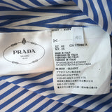 Prada Pop Stripe Shirtdress Blue/White Cotton Size 40 Long Sleeve Mini Dress