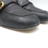 Gucci GG Marmont Flat Loafers Black Leather Size 37.5