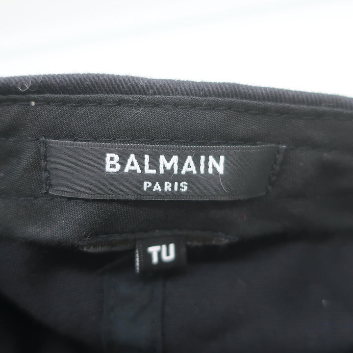 Balmain Logo-Embroidered Baseball Cap Black One Size