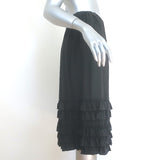 Junya Watanabe Comme des Garcons Ruffled Midi Skirt Black Silk Size Extra Small