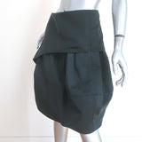 Jil Sander Asymmetric Skirt Black Pleated Satin Size 34