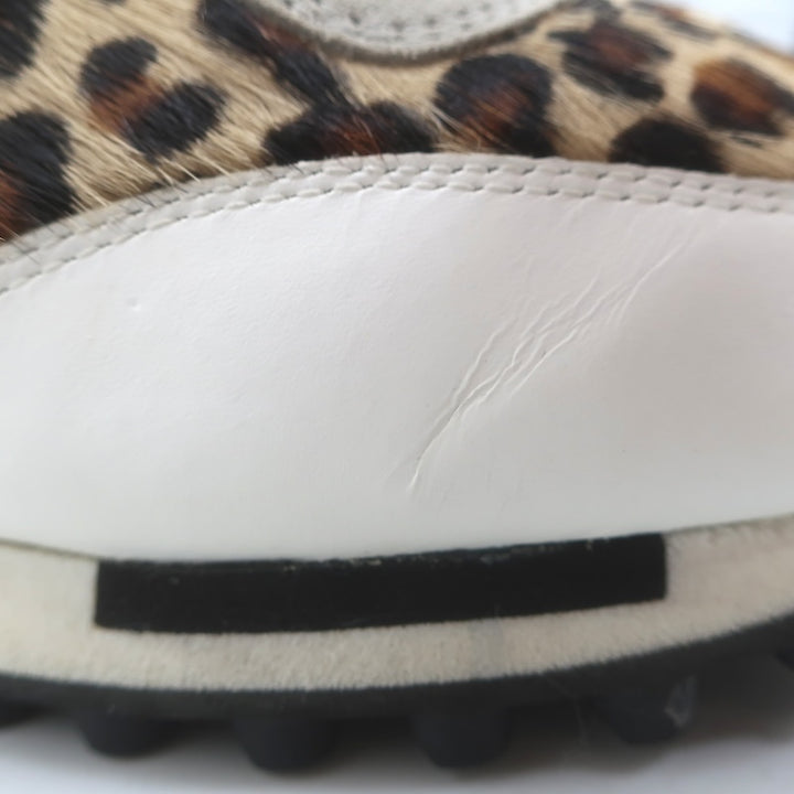 Golden Goose Starland Leopard Print Pony Hair Sneakers White Leather Size 37