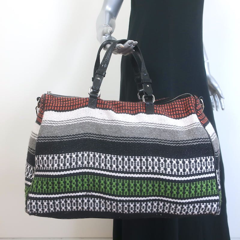 Maje Taklit Striped Tapestry Duffle Bag Multicolor Extra Large Crossbody