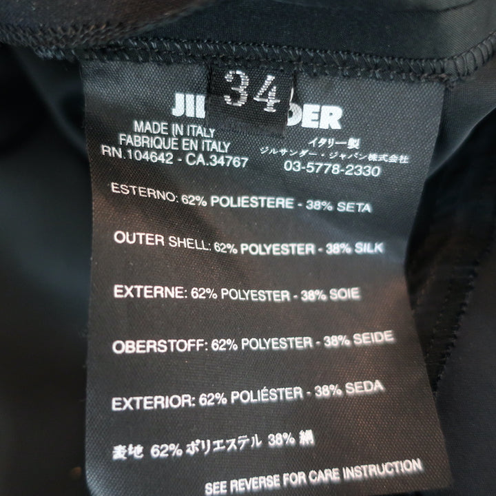 Jil Sander Asymmetric Skirt Black Pleated Satin Size 34