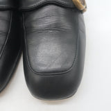 Gucci GG Marmont Flat Loafers Black Leather Size 37.5