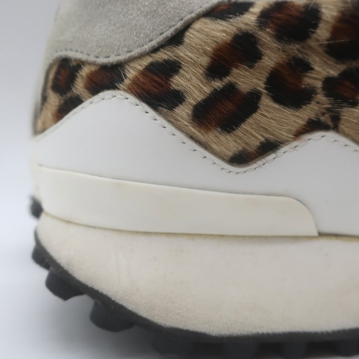 Golden Goose Starland Leopard Print Pony Hair Sneakers White Leather Size 37