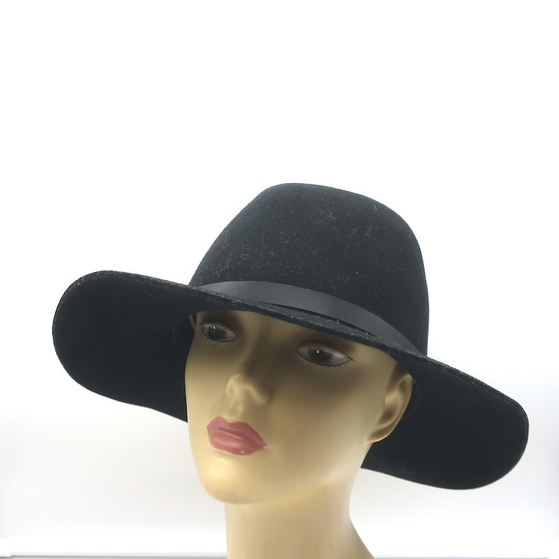 Rag &amp; Bone Floppy Brim Fedora Hat Black Wool Felt Size Medium