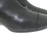 Chanel Quilted Leather Cap Toe Knee High Boots Black Size 39