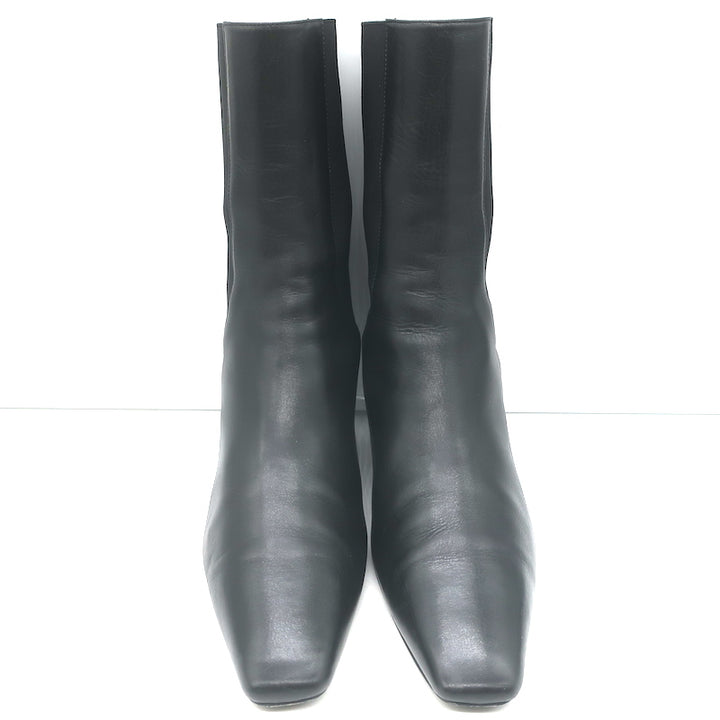 Toteme Mid Heel Chelsea Boots Black Leather Size 39