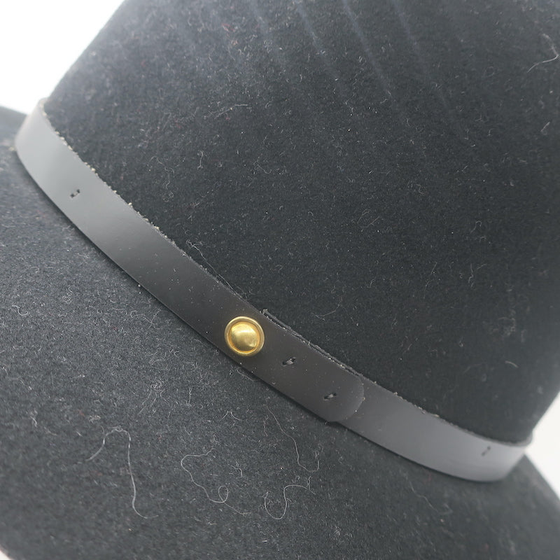 Rag &amp; Bone Floppy Brim Fedora Hat Black Wool Felt Size Medium