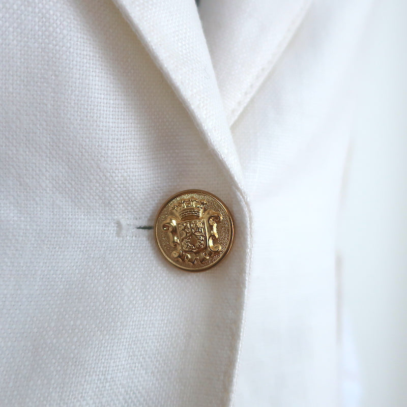 Smythe Duchess Blazer White Linen Size 8 Single Button Jacket NEW