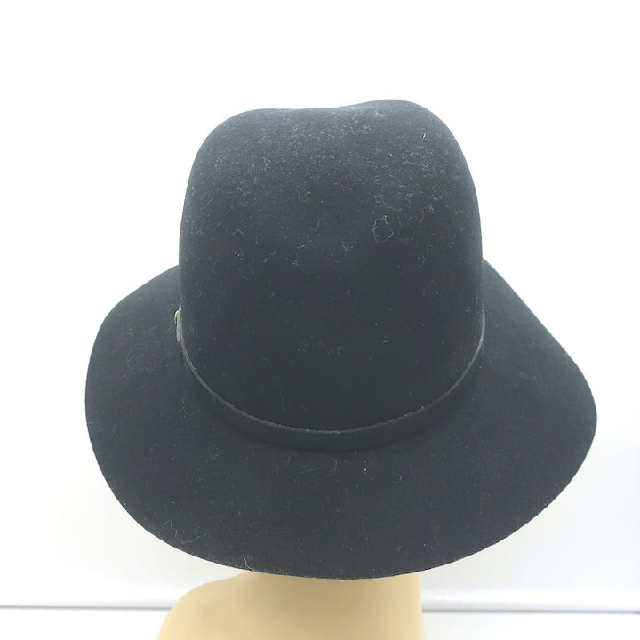 Rag &amp; Bone Floppy Brim Fedora Hat Black Wool Felt Size Medium