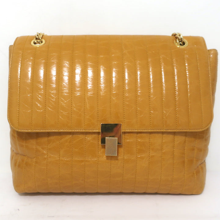 Victoria Beckham Quinton Chain Strap Shoulder Bag Pumpkin Quilted Leather