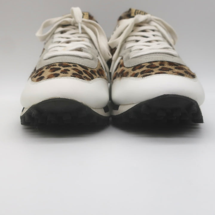 Golden Goose Starland Leopard Print Pony Hair Sneakers White Leather Size 37