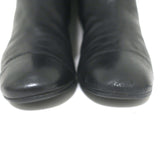 Chanel Quilted Leather Cap Toe Knee High Boots Black Size 39
