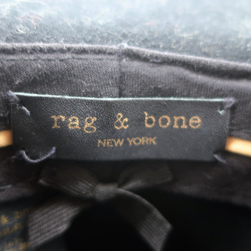 Rag &amp; Bone Floppy Brim Fedora Hat Black Wool Felt Size Medium