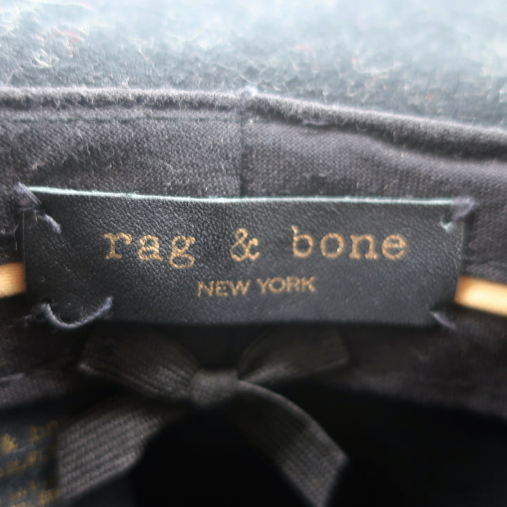 Rag &amp; Bone Floppy Brim Fedora Hat Black Wool Felt Size Medium