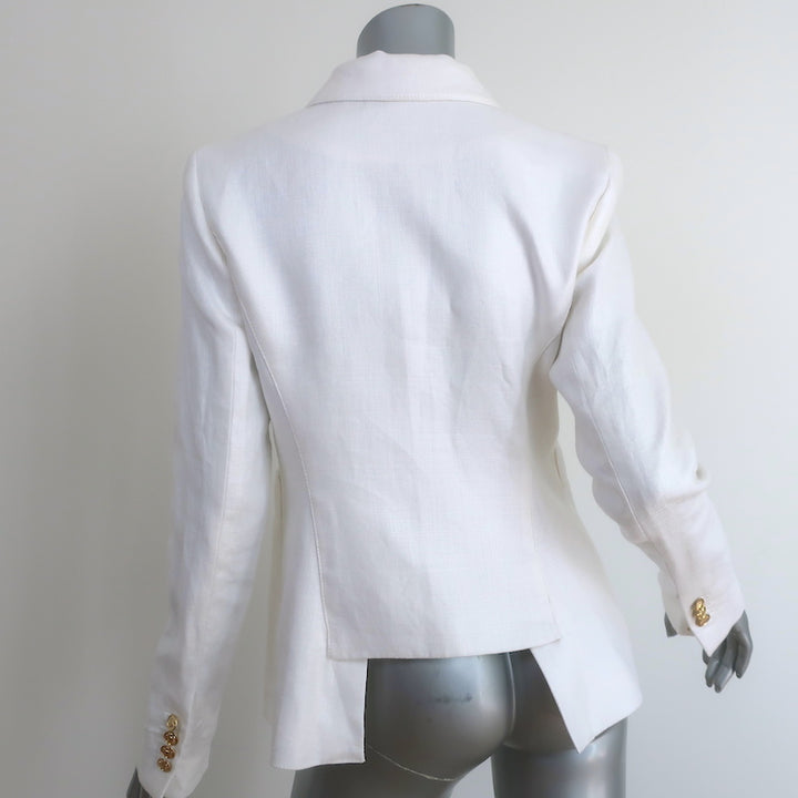 Smythe Duchess Blazer White Linen Size 8 Single Button Jacket NEW