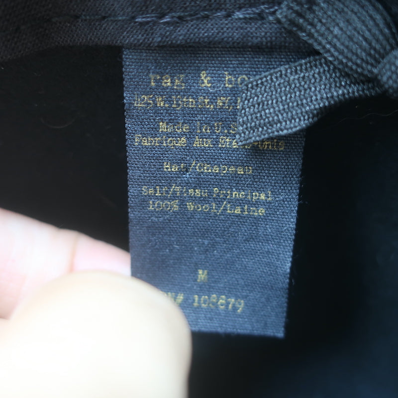 Rag &amp; Bone Floppy Brim Fedora Hat Black Wool Felt Size Medium