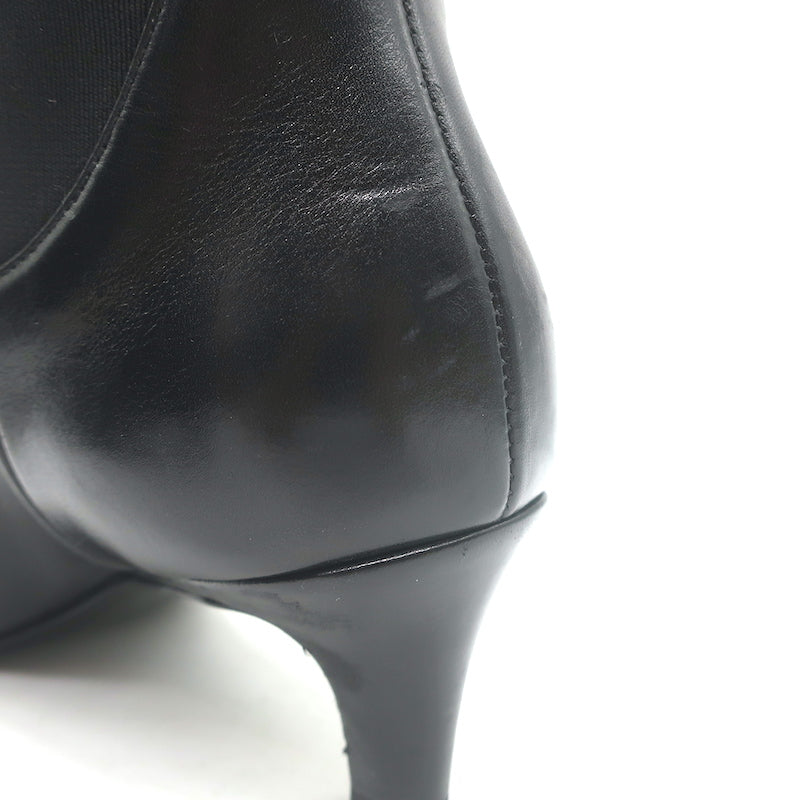 Toteme Mid Heel Chelsea Boots Black Leather Size 39