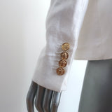 Smythe Duchess Blazer White Linen Size 8 Single Button Jacket NEW