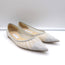 Jimmy Choo Love Glittered Tulle Pointed Toe Flats Silver Size 39