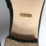 Gucci GG Marmont Flat Loafers Black Leather Size 37.5