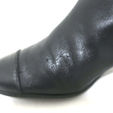 Chanel Quilted Leather Cap Toe Knee High Boots Black Size 39