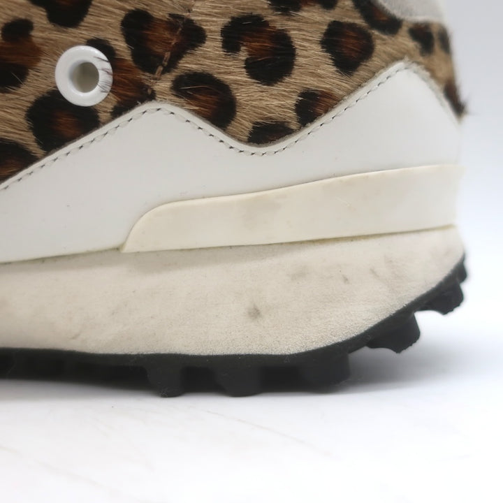 Golden Goose Starland Leopard Print Pony Hair Sneakers White Leather Size 37