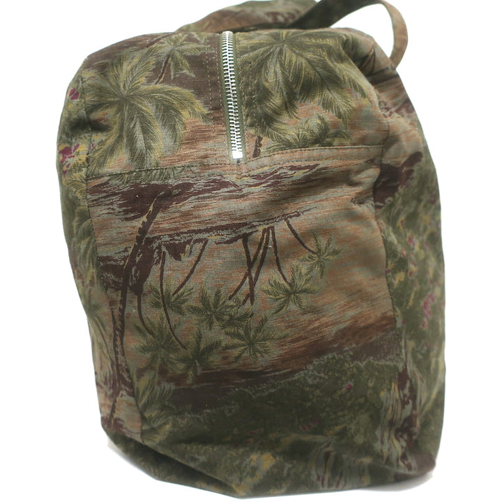 A.P.C. Tropical Print Canvas Duffle Bag Dark Green Extra Large Shoulder Bag