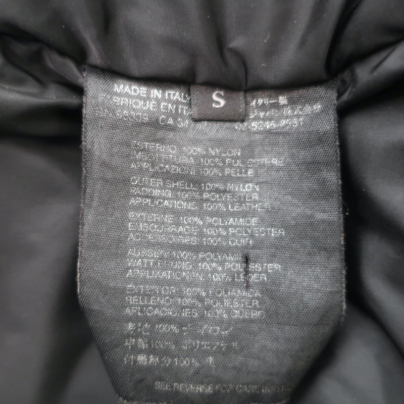 Prada Multi-Pocket Jacket Black Leather-Trim Nylon Size Small